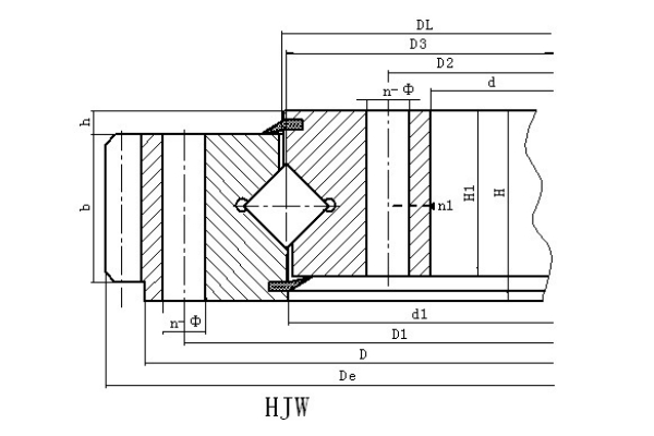 Série HJ - Roulement d&#39;orientation à rouleaux croisés à une rangée - Engrenage externe